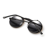 Vintage Steampunk Male Sunglasses Round Designer Steam Punk Metal Oculos De Sol Masculino Women Coating Men Retro Sun Glasses