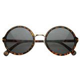 Vintage Steampunk Classic Round Metal Bridge Sunglasses