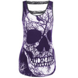 Vintage Skull Printed Dresses Women Sexy Bodycon Party Balck Dress Womens Summer Sleeveless Bandage Package Hip Dress Vestido