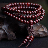 Vintage Sandalwood Buddhist Buddha Meditation  6mm 108 beads Wood Prayer Bead Mala Bracelet Women Men jewelry