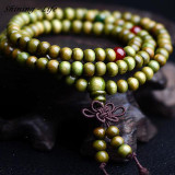 Vintage Sandalwood Buddhist Buddha Meditation  6mm 108 beads Wood Prayer Bead Mala Bracelet Women Men jewelry