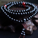 Vintage Sandalwood Buddhist Buddha Meditation  6mm 108 beads Wood Prayer Bead Mala Bracelet Women Men jewelry