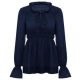 Vintage Ruffle Chiffon Blouses For Women 2017 Ladies Summer Tops Femme Long Sleeve Office Shirts Peplum Tunic Female Blusas