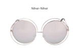 Vintage Round Big Size Oversized lens Mirror Brand Designer Pink Sunglasses Lady Cool Retro UV400 Women Sun Glasses Female