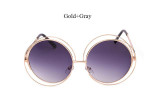 Vintage Round Big Size Oversized lens Mirror Brand Designer Pink Sunglasses Lady Cool Retro UV400 Women Sun Glasses Female