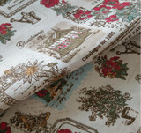 Vintage Rose half meter butterfly printed cotton linen cloth curtain cloth cotton linen fabric DIY handmade material choose