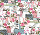 Vintage Rose half meter butterfly printed cotton linen cloth curtain cloth cotton linen fabric DIY handmade material choose