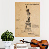 Vintage Retro Pattern Print Map Kraft Paper Antique Poster Wall Sticker Room Decor