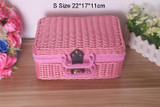 Vintage Rattan Handmade Weave Outdoor Travel Trunk Portable Storage Box Kung Fu Tea Set Picnic Suitcase Toy Basket Hand Bag New