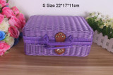 Vintage Rattan Handmade Weave Outdoor Travel Trunk Portable Storage Box Kung Fu Tea Set Picnic Suitcase Toy Basket Hand Bag New