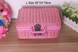 Vintage Rattan Handmade Weave Outdoor Travel Trunk Portable Storage Box Kung Fu Tea Set Picnic Suitcase Toy Basket Hand Bag New