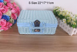 Vintage Rattan Handmade Weave Outdoor Travel Trunk Portable Storage Box Kung Fu Tea Set Picnic Suitcase Toy Basket Hand Bag New