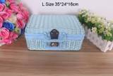 Vintage Rattan Handmade Weave Outdoor Travel Trunk Portable Storage Box Kung Fu Tea Set Picnic Suitcase Toy Basket Hand Bag New