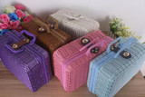 Vintage Rattan Handmade Weave Outdoor Travel Trunk Portable Storage Box Kung Fu Tea Set Picnic Suitcase Toy Basket Hand Bag New