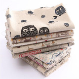 Vintage Printing Pattern Cloth Natural Cotton Linen Fabric Quilting Patchwork Sewing DIY Textile Multi Pattern Option 78X51CM