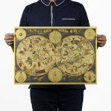 Vintage Poster Constellation Diagram Astrology Tarot Retro Nostalgia Star Map Kraft Paper Posters Adornment Picture Wall Sticker