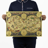 Vintage Poster Constellation Diagram Astrology Tarot Retro Nostalgia Star Map Kraft Paper Posters Adornment Picture Wall Sticker