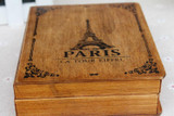 Vintage Paris Tower Cover old wooden box Home Office Sundries Storage Box desktop Decorative Craft Books box DIY Retro Wood box