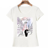 Vintage Paris winter street fashion girl T-Shirt Summer cute women t-shirt novelty casual ladies Tops hipster cool lady Tees
