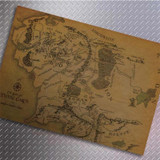 Vintage MIDDLE EARTH MAP On The Lord of the Rings Poster Home Decor Wall Sticker 51x35cm Retro Kraft Paper