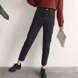Vintage High Waist Jeans Slim Black Pencil Pants Spring Streetwear Trousers for Women Straight Women Demin Pants Jeans Female