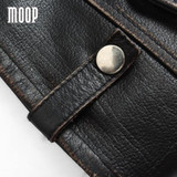 Vintage genuine leather jacket men cow leather motorcycle jackets cowskin real leather coats veste cuir homme cappotto LT1036