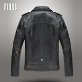 Vintage genuine leather jacket men cow leather motorcycle jackets cowskin real leather coats veste cuir homme cappotto LT1036
