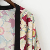 Vintage Flower Printed With Sashes Long Kimono Shirt Women 2018 New Fashion Bandage Cardigan Patchwork Casual Blouse Femme Blusa