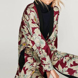 Vintage Flower Printed With Sashes Long Kimono Shirt Women 2018 New Fashion Bandage Cardigan Patchwork Casual Blouse Femme Blusa