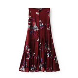 Vintage floral print long skirts women Summer elegant beach maxi skirt Boho high waist asymmetrical skirt printed skirts Vintage floral print long skirts women Summer elegant beach maxi skirt Boho high waist asymmetrical skirt printed skirts