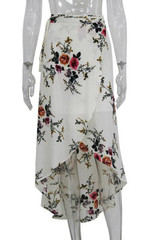 Vintage floral print long skirts women Summer elegant beach maxi skirt Boho high waist asymmetrical skirt Vintage floral print long skirts women Summer elegant beach maxi skirt Boho high waist asymmetrical skirt