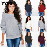 High Quality Sweater Women Autumn Winter 2017 Loose Long Batwing Sleeve Sweater Tops New Fashion Pullovers Thin Sweaters Jumper