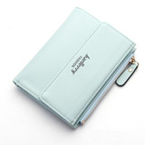 High Quality PU Leather Wallets Women Lovely Letter Priting Zipper &amp; Clasp Coin Pocket Short Purse Clutch Small Wallet Female