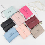 High Quality PU Leather Wallets Women Lovely Letter Priting Zipper &amp; Clasp Coin Pocket Short Purse Clutch Small Wallet Female