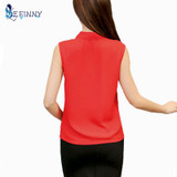 EFINNY Spring Summer Women Chiffon Blouses Sleeveless V neck Office Lady Sexy Top Female Blusas