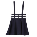 EFINNY Retro Hollow Mini Skater Cute Women Suspender Skirts Straps High Waist Skirt