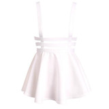 EFINNY Retro Hollow Mini Skater Cute Women Suspender Skirts Straps High Waist Skirt