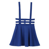 EFINNY Retro Hollow Mini Skater Cute Women Suspender Skirts Straps High Waist Skirt