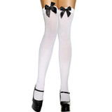 EFINNY Sexy Women Bow Lace Stockings Fashion Stretch Over Knee Bowknot Thigh High Stockings Summer Thin Solid Rayon Stockings