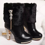 EFFGT New Women Boots Designer Fashion Platform Chunky High Heels  Women Autumn Winter Shoes Martin boots free shipping C199