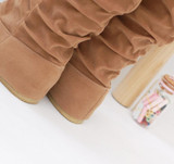 EFFGT Fashion Spring Autumn casual shoes princess sweet women boot stylish flat flock shoes fashion Mid-calf boots free shipping