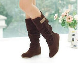 EFFGT 2017 new Spring Autumn women casual shoes princess sweet women boot fashion Mid-calf boots women shoes  free shipping B069