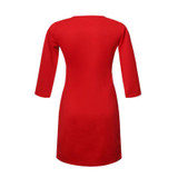 EF Women Bow Mini Dresses 2016 New Arrival Winter Spring Straight Casual Dress Three Quarter Sleeves Solid Dress TJ70