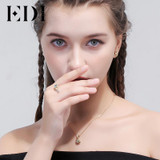 EDI Trend Rounc Cut Natural Diamond 0.1ct 925 Sterling Silver Pendant Necklace For Women Fine Jewelry