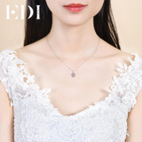 EDI Trendy Women Natural 18K White Necklace Flower Chain Pendants Necklaces For Womens Wedding Jewelry Anniversary Gift
