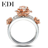 EDI 6mm Natural Topaz 925 Sterling Silver Jewelry Gemstone Ring For Women Rose Flower Bands Sterling-silver-jewelry
