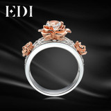 EDI 6mm Natural Topaz 925 Sterling Silver Jewelry Gemstone Ring For Women Rose Flower Bands Sterling-silver-jewelry