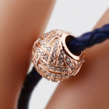 EDELL Original Gold Color Galaxy, Rose &amp; Clear CZ Bead S925 Sterling Silver Charm Fit Bracelet&amp;Bangle Beads For Jewelry Making