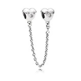 EDELL 2017 Genuine 925 Sterling Heart-shapedClear CZ Security Chain of Pearls Charm Fit Original Bracelet Jewelry Safety Chains