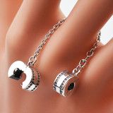 EDELL 2017 Genuine 925 Sterling Heart-shapedClear CZ Security Chain of Pearls Charm Fit Original Bracelet Jewelry Safety Chains
